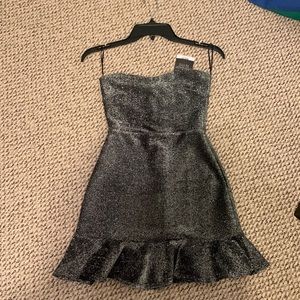 TopShop petite shimmering strapless mini dress nwt